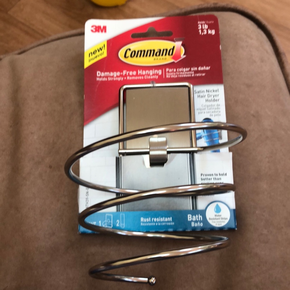 Brand new command hair dryer holder satin nickel